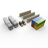 Forklift / Container / Warehouse / Truck-Industrial Image Free Illustration