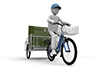 自転車で配達 - 産業イメージ 無料イラスト