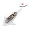 Japanese Flag / Cargo Ship / Arrow-Industrial Image Free Illustration