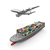 貨物船/コンテナ/輸出/貿易 - 産業イメージ 無料イラスト
