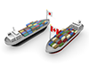 カナダ貿易　取引　海外展開 - 産業イメージ 無料イラスト