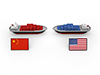 貿易船　米中通商摩擦 - 産業イメージ 無料イラスト