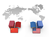 アメリカ　中国　貿易問題　為替 - 産業イメージ 無料イラスト