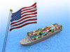 貿易　アメリカ　国旗 - 産業イメージ 無料イラスト