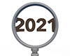 虫眼鏡と2021の数字 - フリーイラスト素材