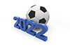 サッカー / 2022年 / ボール / ブルー - イラスト素材 - 無料