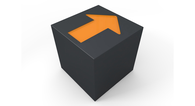 ボックス｜オレンジ｜矢印 - イラスト / 3Dレンダリング / 無料 / ダウンロード / 写真 / 3DCG