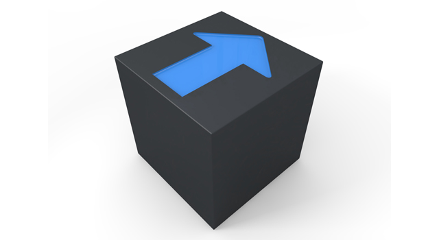 青色/箱/矢印 - イラスト / 3Dレンダリング / 無料 / ダウンロード / 写真 / 3DCG
