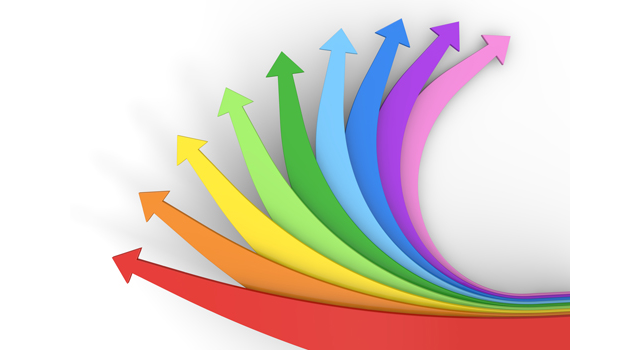 9本の矢印｜カラフル｜カーブ - イラスト / 3Dレンダリング / 無料 / ダウンロード / 写真 / 3DCG