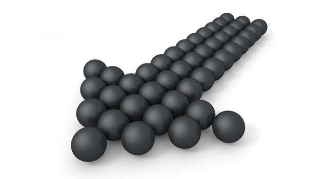 黒色の矢印/ボールが集まった/球体 - イラスト / 3Dレンダリング / 無料 / ダウンロード / 写真 / 3DCG