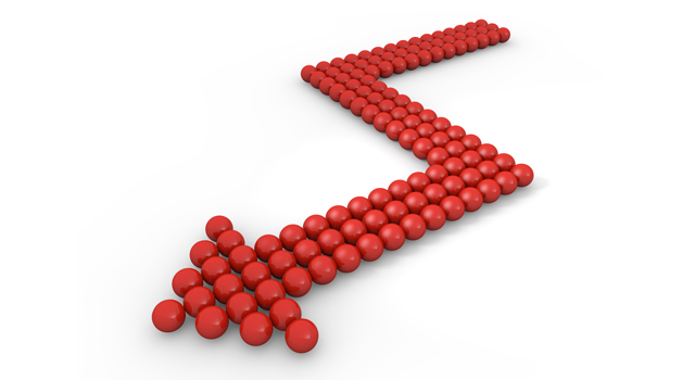 じぐざぐ矢印/赤色/球 - イラスト / 3Dレンダリング / 無料 / ダウンロード / 写真 / 3DCG