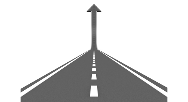 上向きの矢印｜コンクリート道路 - イラスト / 3Dレンダリング / 無料 / ダウンロード / 写真 / 3DCG