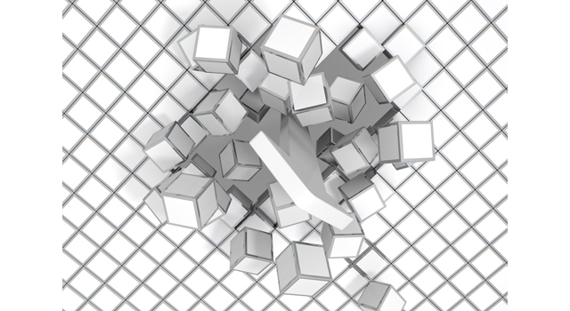 ブロックを破壊する｜矢印｜粉々 - イラスト / 3Dレンダリング / 無料 / ダウンロード / 写真 / 3DCG