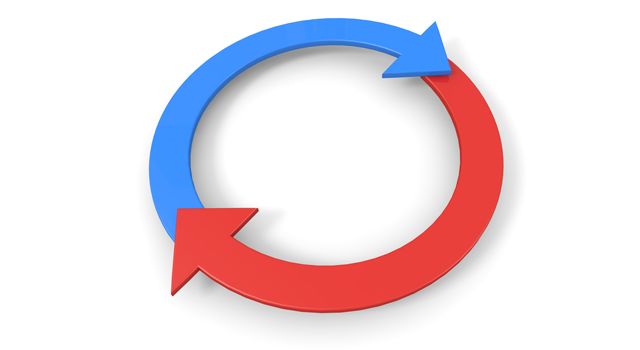 2色の矢印｜サイクル｜回る - イラスト / 3Dレンダリング / 無料 / ダウンロード / 写真 / 3DCG