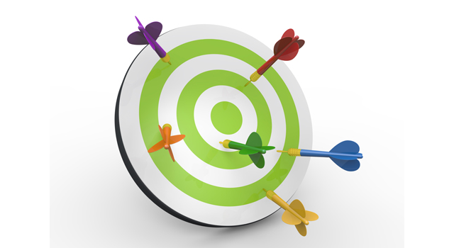 6本の矢/ダーツ/緑色 - イラスト / 3Dレンダリング / 無料 / ダウンロード / 写真 / 3DCG