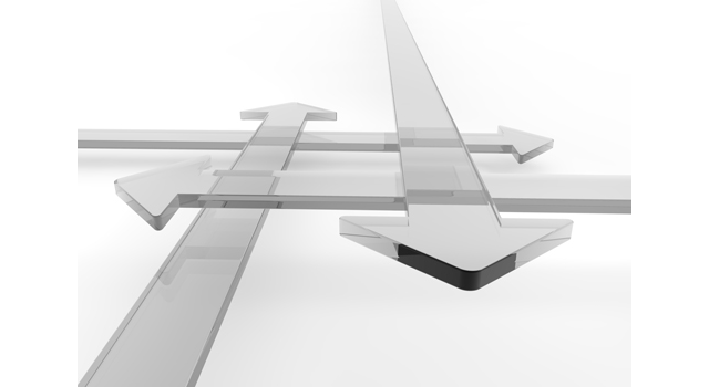 交差する矢印｜透明な｜4つ - イラスト / 3Dレンダリング / 無料 / ダウンロード / 写真 / 3DCG