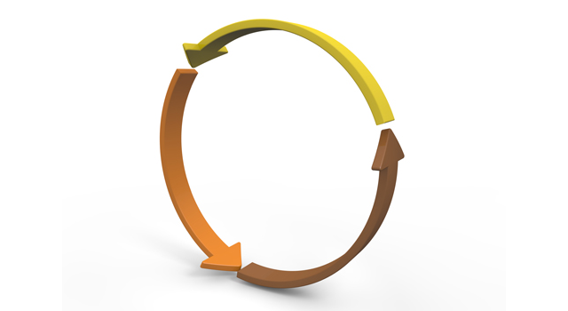 3個の矢印/丸く/円状 - イラスト / 3Dレンダリング / 無料 / ダウンロード / 写真 / 3DCG