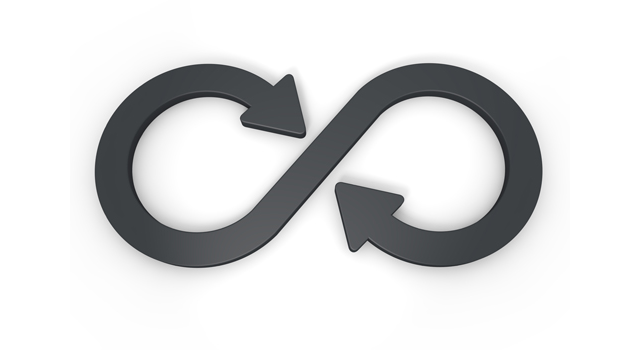 無限｜ブラック｜2つ矢印 - イラスト / 3Dレンダリング / 無料 / ダウンロード / 写真 / 3DCG