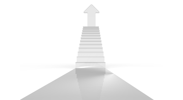 上向き/階段/矢印 - イラスト / 3Dレンダリング / 無料 / ダウンロード / 写真 / 3DCG