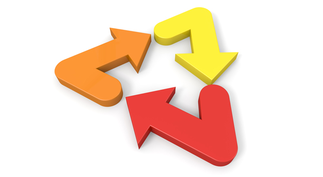 3方向｜矢印｜つながり - イラスト / 3Dレンダリング / 無料 / ダウンロード / 写真 / 3DCG