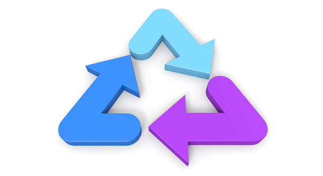 三角/矢印/パープル - イラスト / 3Dレンダリング / 無料 / ダウンロード / 写真 / 3DCG