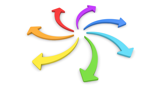 カラフル｜虹カラー｜矢印 - イラスト / 3Dレンダリング / 無料 / ダウンロード / 写真 / 3DCG