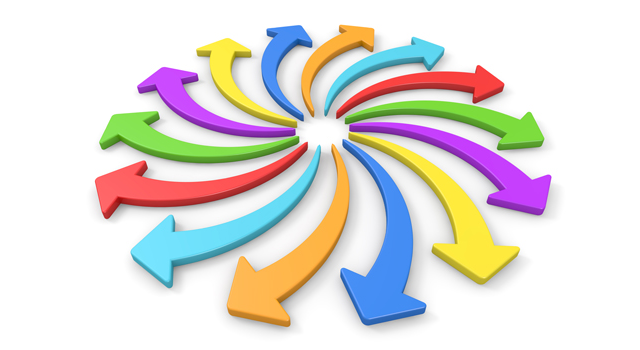 360度/矢印/ブルー/グリーン - イラスト / 3Dレンダリング / 無料 / ダウンロード / 写真 / 3DCG