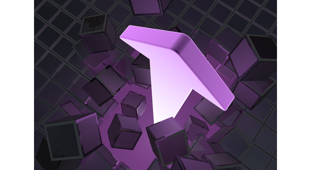 紫色の矢印｜ブロック｜破壊 - イラスト / 3Dレンダリング / 無料 / ダウンロード / 写真 / 3DCG