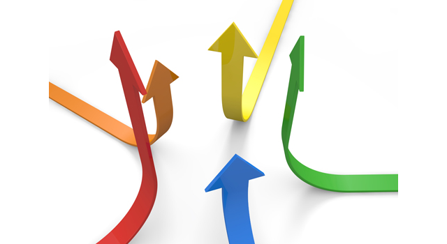 上昇/5つのライン/カラフル - イラスト / 3Dレンダリング / 無料 / ダウンロード / 写真 / 3DCG