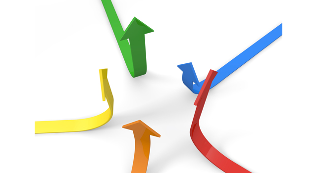 オレンジの矢印｜アップ｜5本 - イラスト / 3Dレンダリング / 無料 / ダウンロード / 写真 / 3DCG