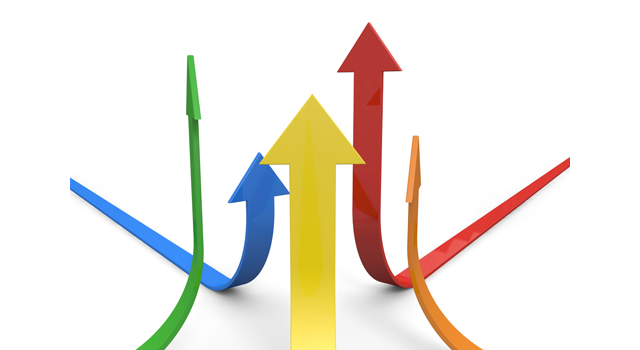 ぐんぐん上昇/矢印/黄色 - イラスト / 3Dレンダリング / 無料 / ダウンロード / 写真 / 3DCG