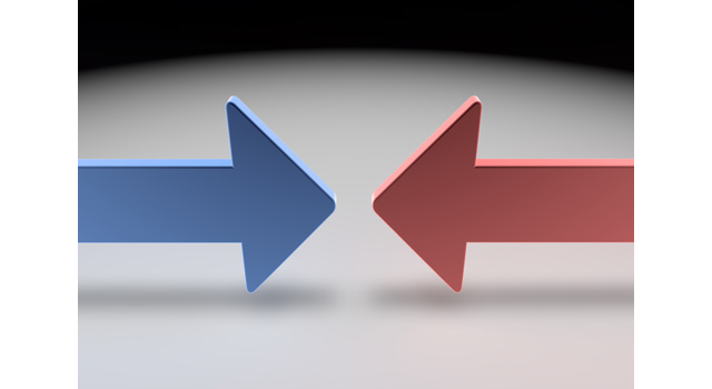 衝突｜赤と青｜矢印 - イラスト / 3Dレンダリング / 無料 / ダウンロード / 写真 / 3DCG