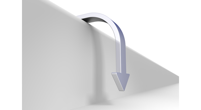 落ちる｜矢印｜シルバー - イラスト / 3Dレンダリング / 無料 / ダウンロード / 写真 / 3DCG