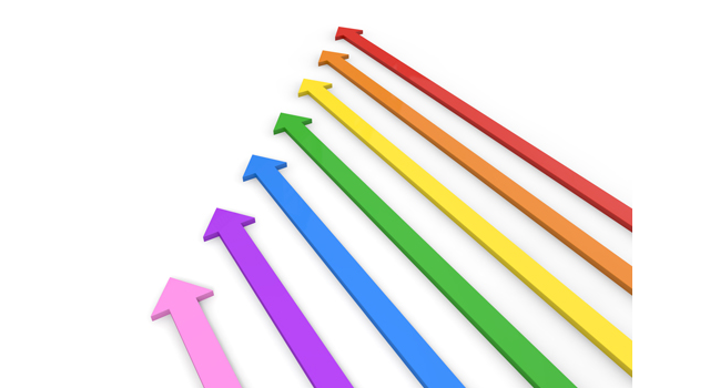 7色の矢印｜ピンク｜グリーン - イラスト / 3Dレンダリング / 無料 / ダウンロード / 写真 / 3DCG