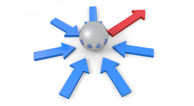 集まる/真ん中/矢印 - イラスト / 3Dレンダリング / 無料 / ダウンロード / 写真 / 3DCG