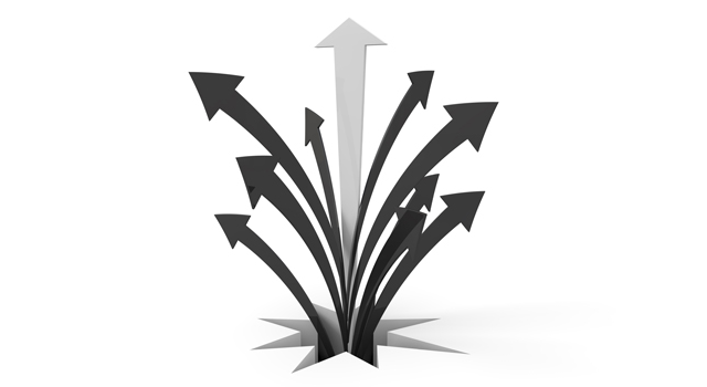 地面を突き破る/白色の矢印/ブラックアロー - イラスト / 3Dレンダリング / 無料 / ダウンロード / 写真 / 3DCG