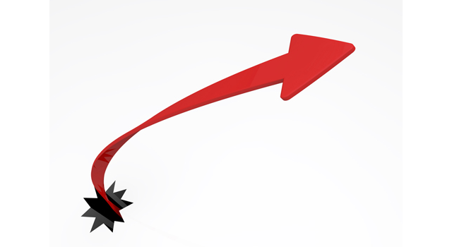 穴から飛び出る矢印｜赤色｜曲がりくねる - イラスト / 3Dレンダリング / 無料 / ダウンロード / 写真 / 3DCG