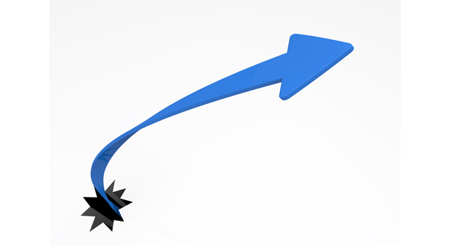 地中から抜け出す矢印/青色/ねじる - イラスト / 3Dレンダリング / 無料 / ダウンロード / 写真 / 3DCG