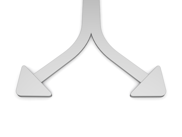 2本に別れる｜分かれ道 - イラスト / 3Dレンダリング / 無料 / ダウンロード / 写真 / 3DCG