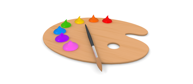 パレット - 筆 - 絵の具 - イラスト / 3Dレンダリング / 無料 / ダウンロード / 写真 / 3DCG