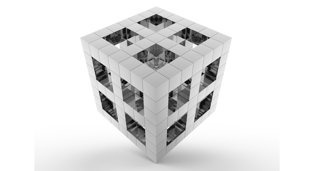 反射｜キューブ｜シルバー - イラスト / 3Dレンダリング / 無料 / ダウンロード / 写真 / 3DCG