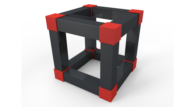 黒｜立方体｜赤 - イラスト / 3Dレンダリング / 無料 / ダウンロード / 写真 / 3DCG