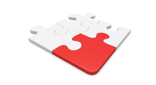 パズル｜赤色｜白色 - イラスト / 3Dレンダリング / 無料 / ダウンロード / 写真 / 3DCG