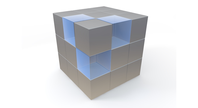 キューブ｜ブルー - イラスト / 3Dレンダリング / 無料 / ダウンロード / 写真 / 3DCG