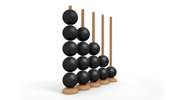 ブラック｜ボール｜列 - イラスト / 3Dレンダリング / 無料 / ダウンロード / 写真 / 3DCG