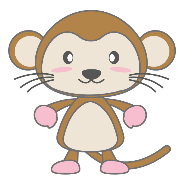 サル - 人 / 手描き / 漫画 / アニメ / イラスト / クリップアート / フリー素材