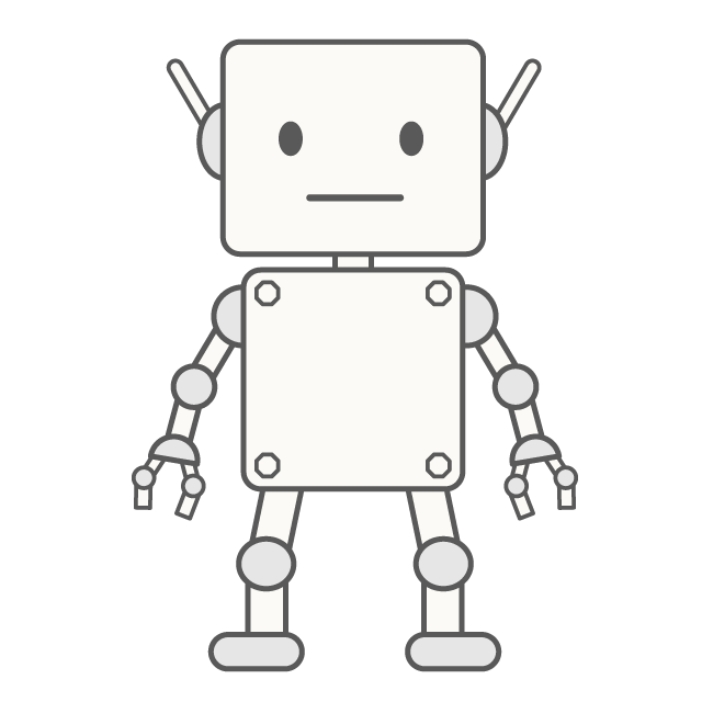 ロボット - 人 / 手描き / 漫画 / アニメ / イラスト / クリップアート / フリー素材