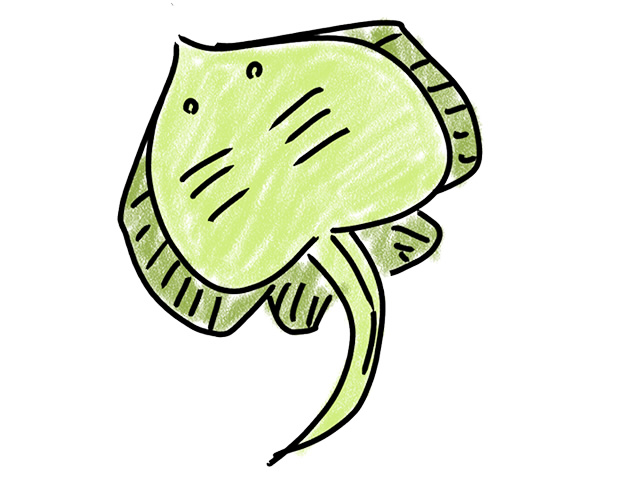 エイ | 魚 - 人 / 手描き / 漫画 / アニメ / イラスト / クリップアート / フリー素材