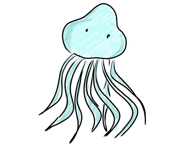 クラゲ | 海月 - 人 / 手描き / 漫画 / アニメ / イラスト / クリップアート / フリー素材