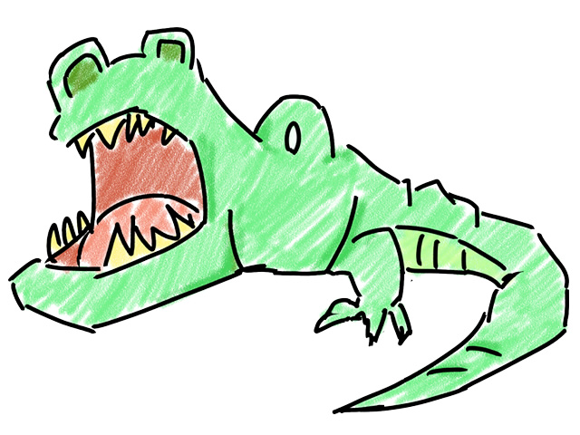 ワニ | 鰐 - 人 / 手描き / 漫画 / アニメ / イラスト / クリップアート / フリー素材